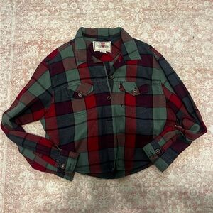 Levi's Red and Green Plaid Button-Down Shirt